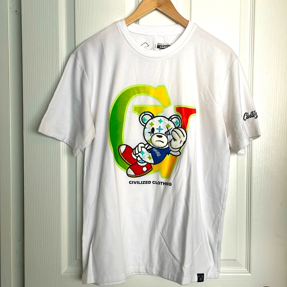 Civilized Clothing- Dimensional fabric Bear, tee shirt